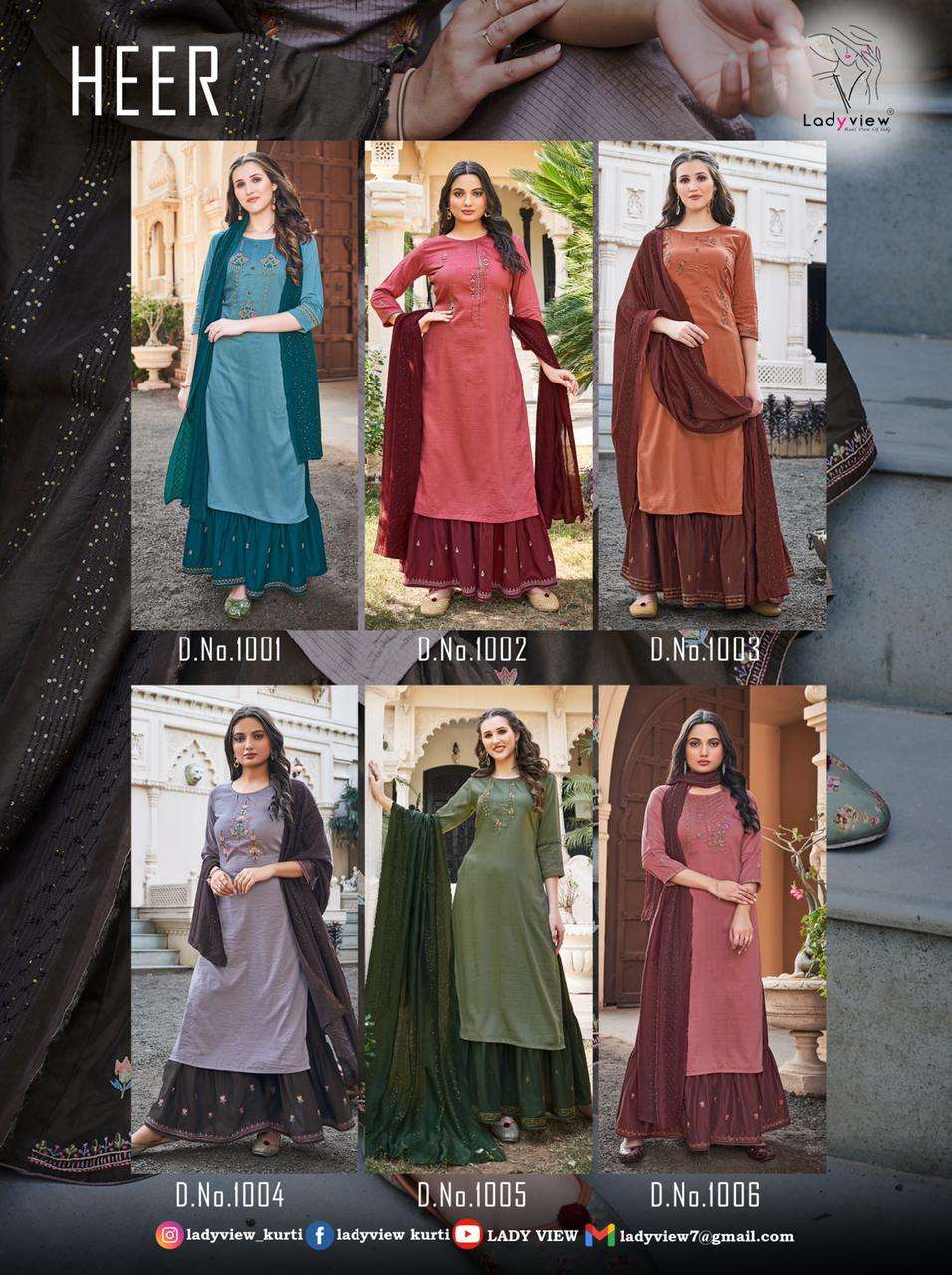 LADYVIEW PRESENTS HEER VISCOSE STRIP WHOLESALE READYMADE COLLECTION