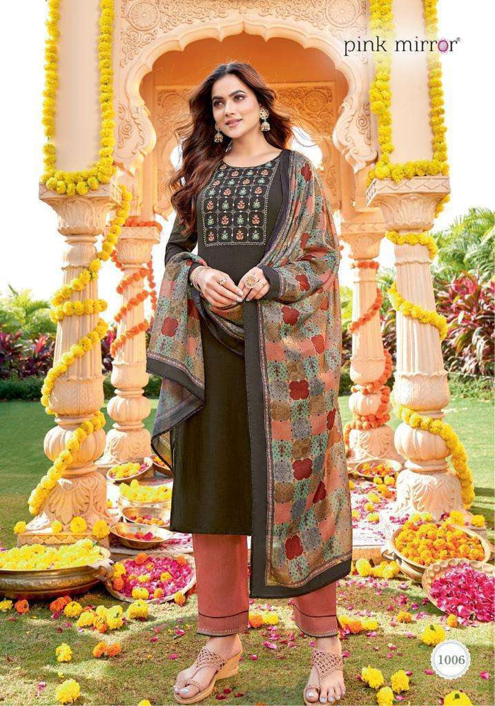 PINK MIRROR PRESENTS MIRROR VISCOSE EMBROIDERY WHOLESALE READYMADE COLLECTION