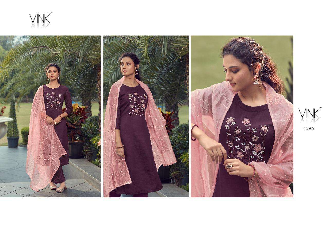 VINK PRESENTS VIBES VISCOSE SILK EMBROIDERY WHOLESALE READYMADE COLLECTION