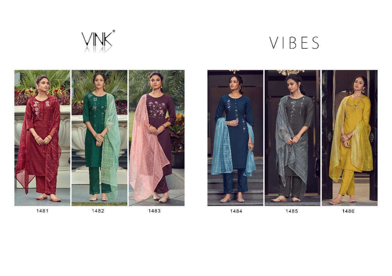 VINK PRESENTS VIBES VISCOSE SILK EMBROIDERY WHOLESALE READYMADE COLLECTION
