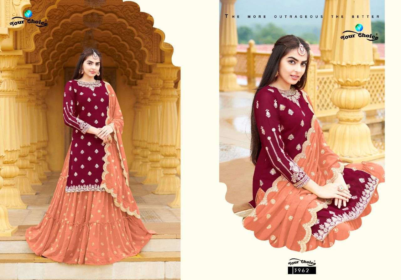 YOUR CHOICE PRESENTS WOUP GEORGETTE EMBROIDERY WHOLESALE SALWAR KAMEEZ