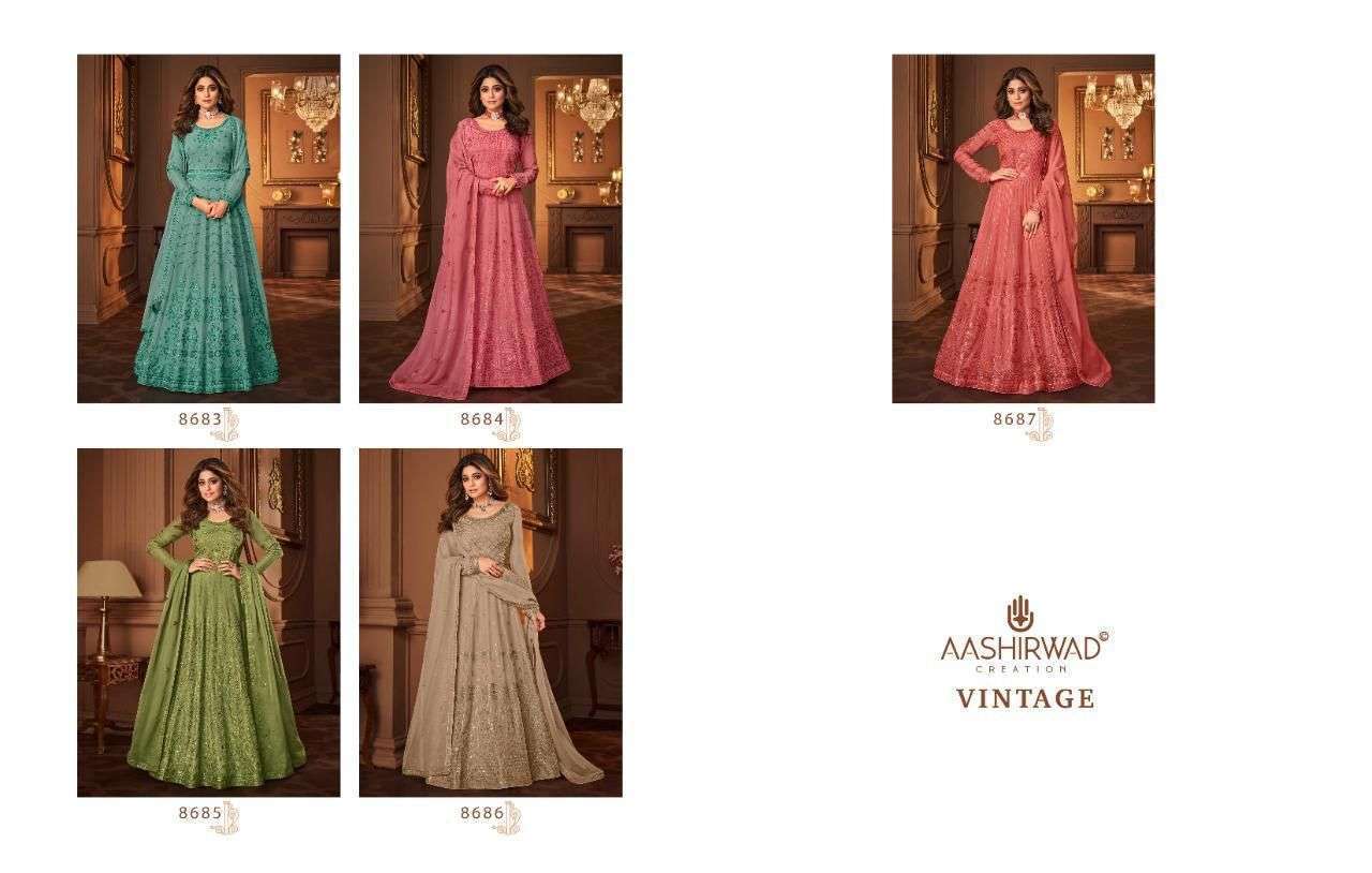 AASHIRWAD CREATION PRESENTS VINTAGE GEORGETTE SEQUANCE WHOLESALE SALWAR KAMEEZ