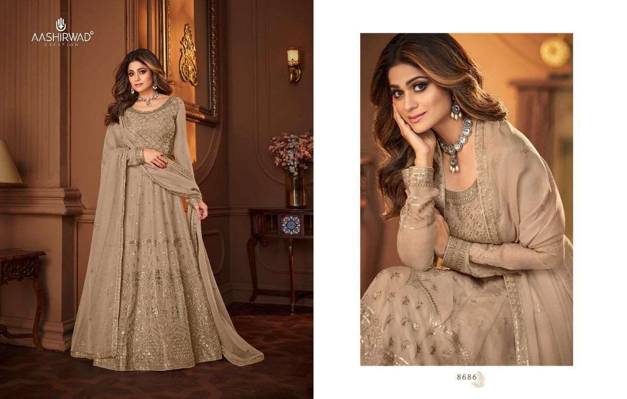 AASHIRWAD CREATION PRESENTS VINTAGE GEORGETTE SEQUANCE WHOLESALE SALWAR KAMEEZ