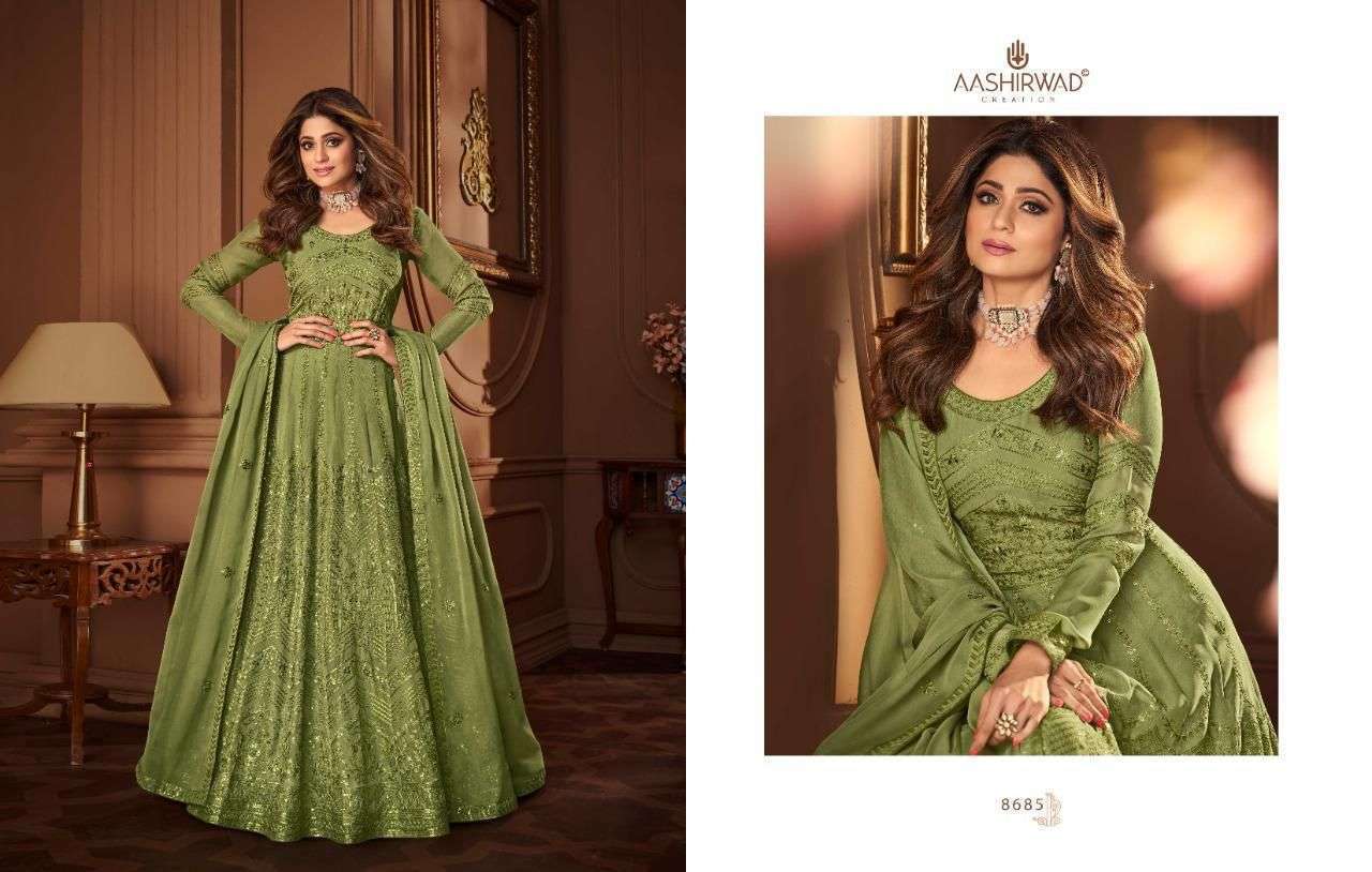 AASHIRWAD CREATION PRESENTS VINTAGE GEORGETTE SEQUANCE WHOLESALE SALWAR KAMEEZ