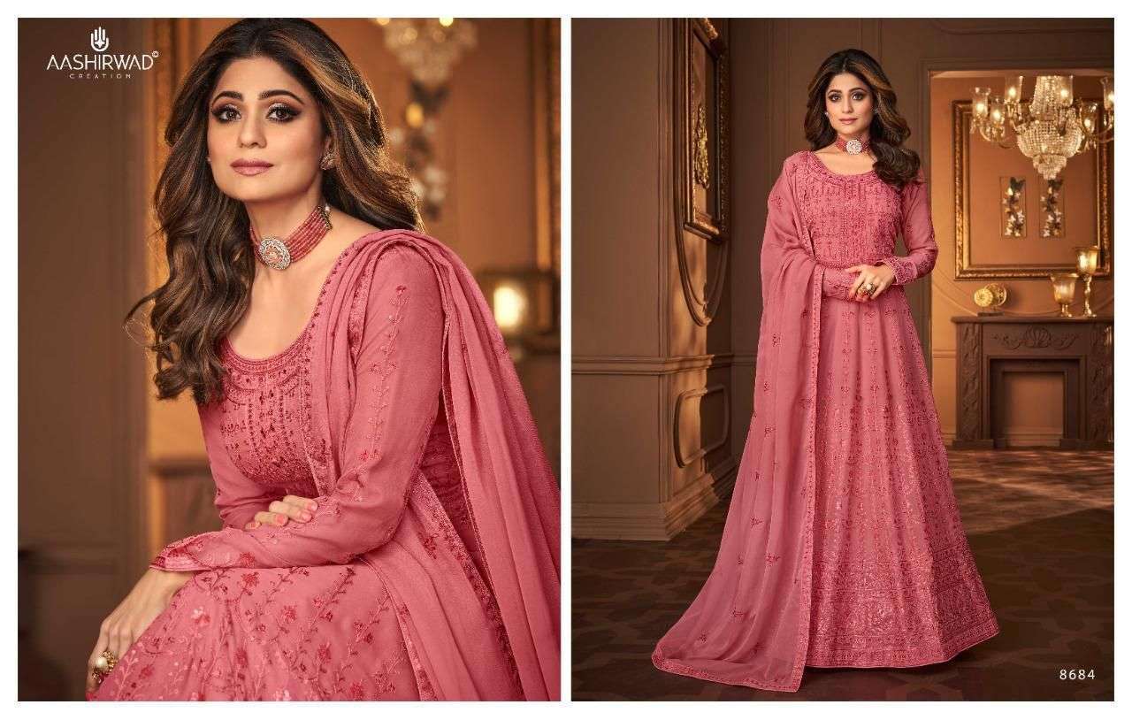 AASHIRWAD CREATION PRESENTS VINTAGE GEORGETTE SEQUANCE WHOLESALE SALWAR KAMEEZ