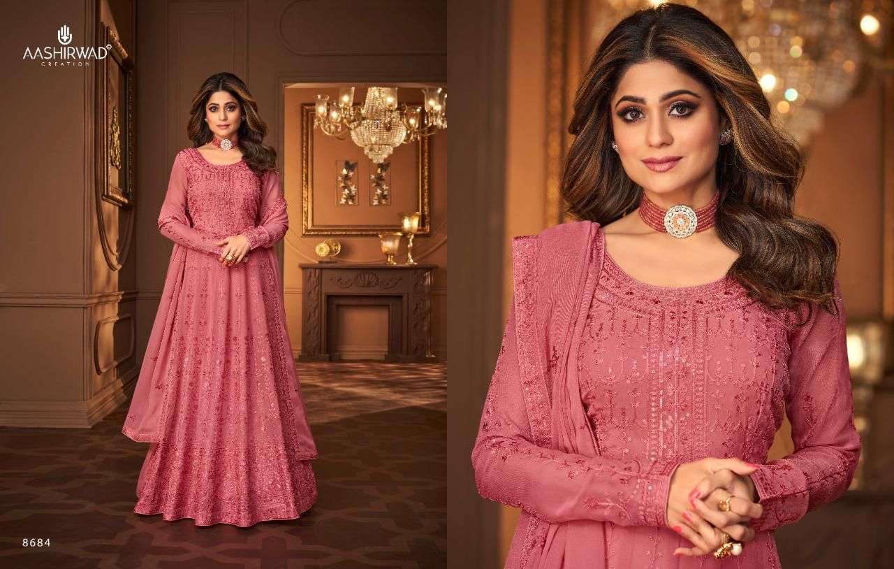 AASHIRWAD CREATION PRESENTS VINTAGE GEORGETTE SEQUANCE WHOLESALE SALWAR KAMEEZ