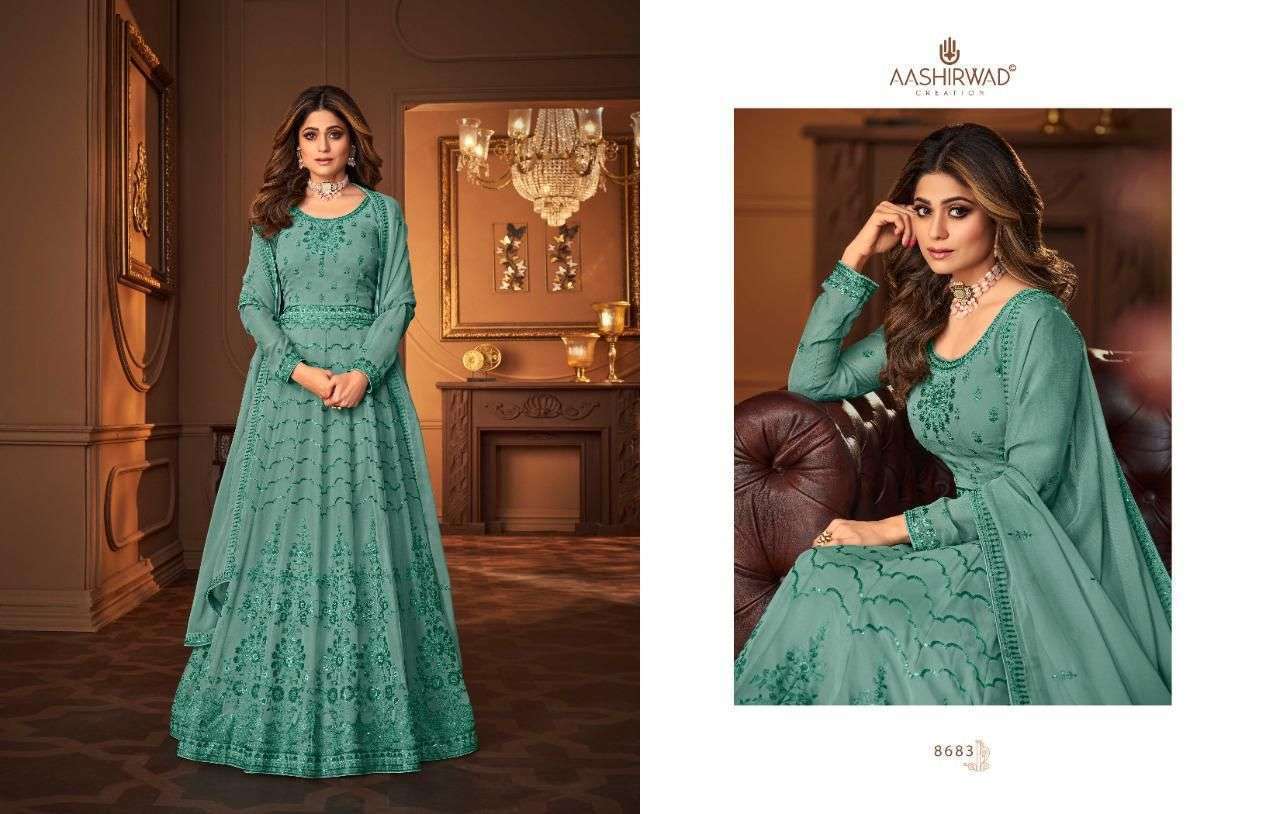 AASHIRWAD CREATION PRESENTS VINTAGE GEORGETTE SEQUANCE WHOLESALE SALWAR KAMEEZ
