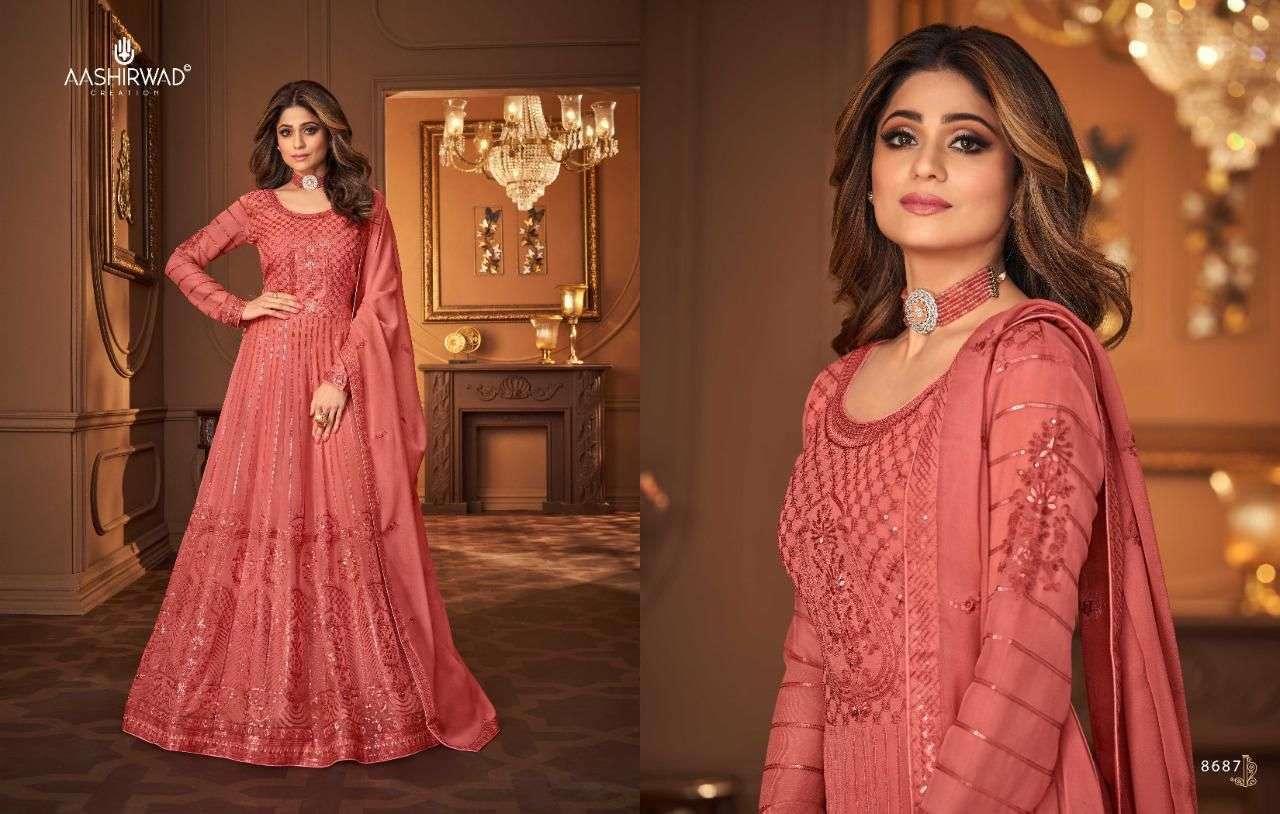 AASHIRWAD CREATION PRESENTS VINTAGE GEORGETTE SEQUANCE WHOLESALE SALWAR KAMEEZ