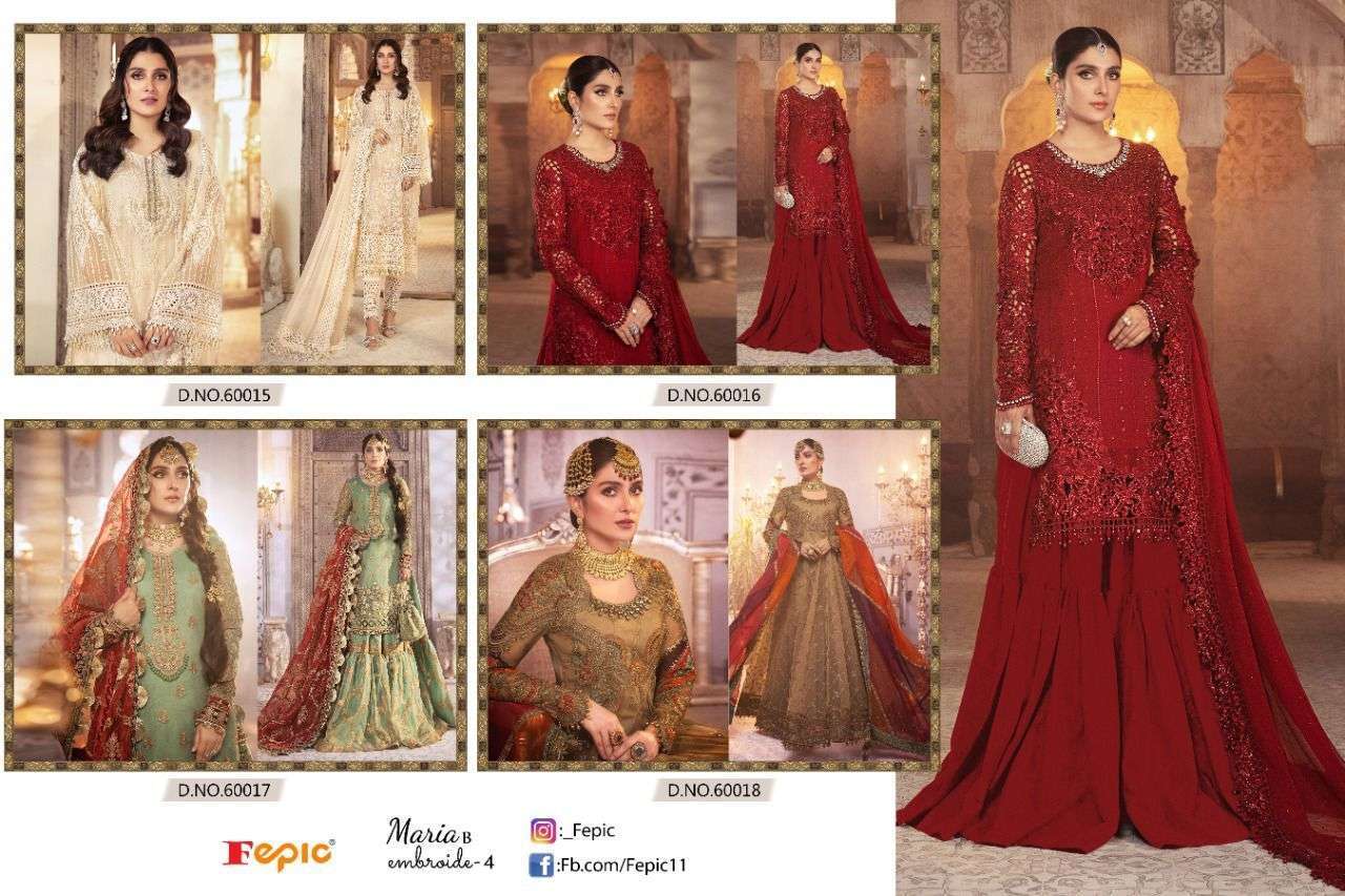 FEPIC PRESENTS ROSEMEEN MARIA B EMBROIDERY VOL 4 GEORGETTE EMBROIDERY WHOLESALE PAKISTANI SUIT