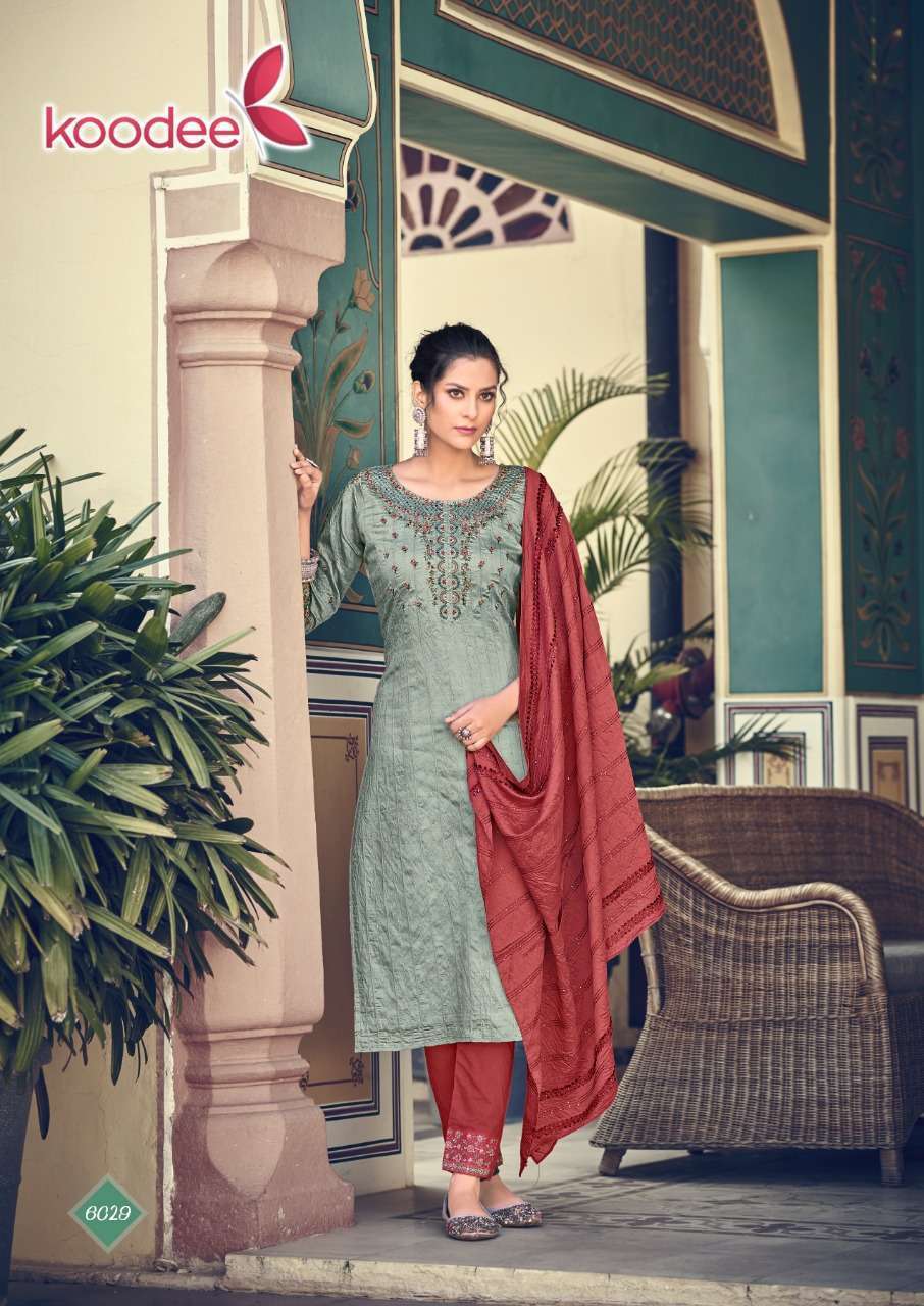 KOODEE PRESENTS ANUPAMA VOL 1 VISCOSE EMBROIDERY WHOLESALE READYMADE COLLECTION