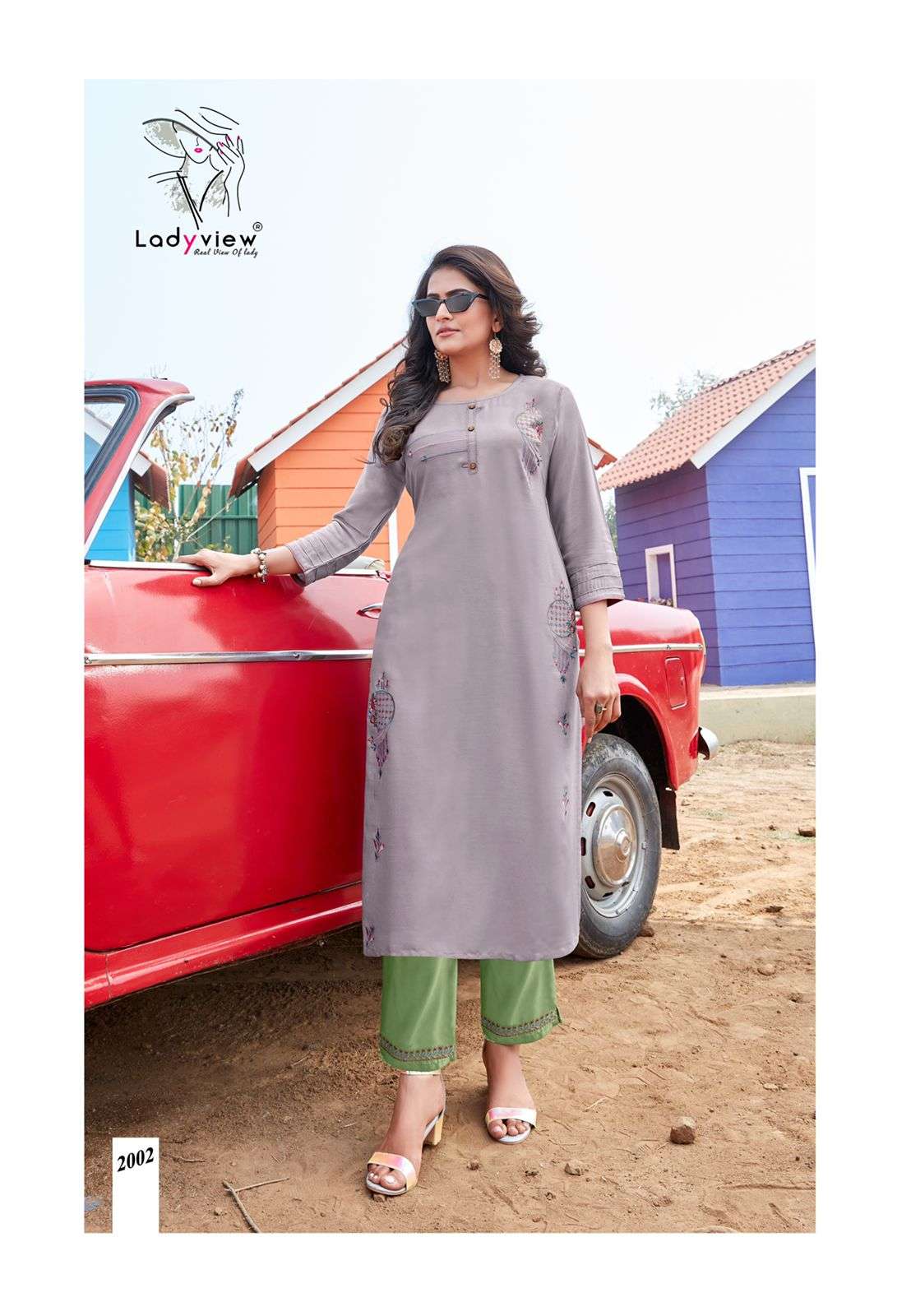LADYVIEW PRESENTS MISTY VOL 2 HEAVY RAYON EMBROIDERY WHOLESALE KURTI WITH BOTTOM