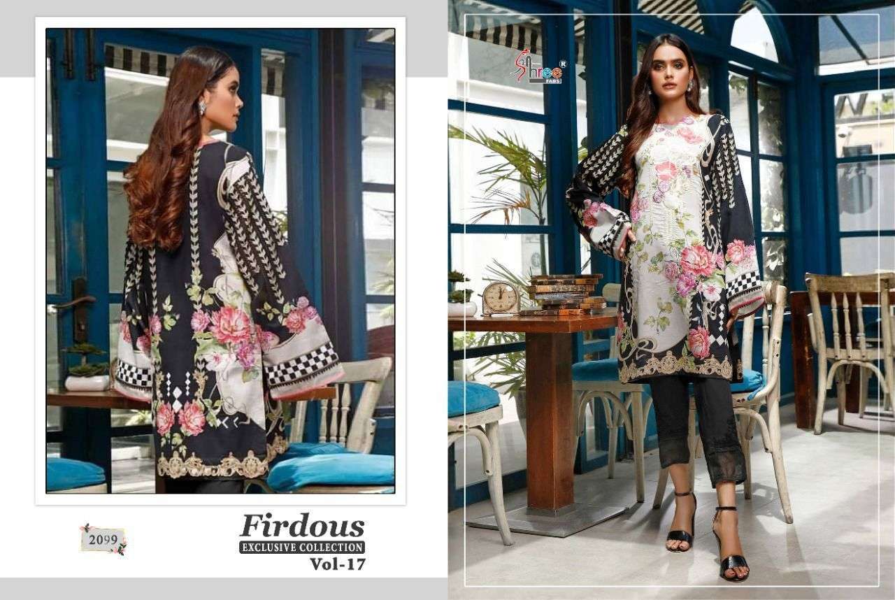 SHREE FABS PRESENTS FIRDOUS EXCLUSIVE COLLECTION VOL 17 PURE COTTON PRINTED WHOLESALE PAKISTANI SUITS