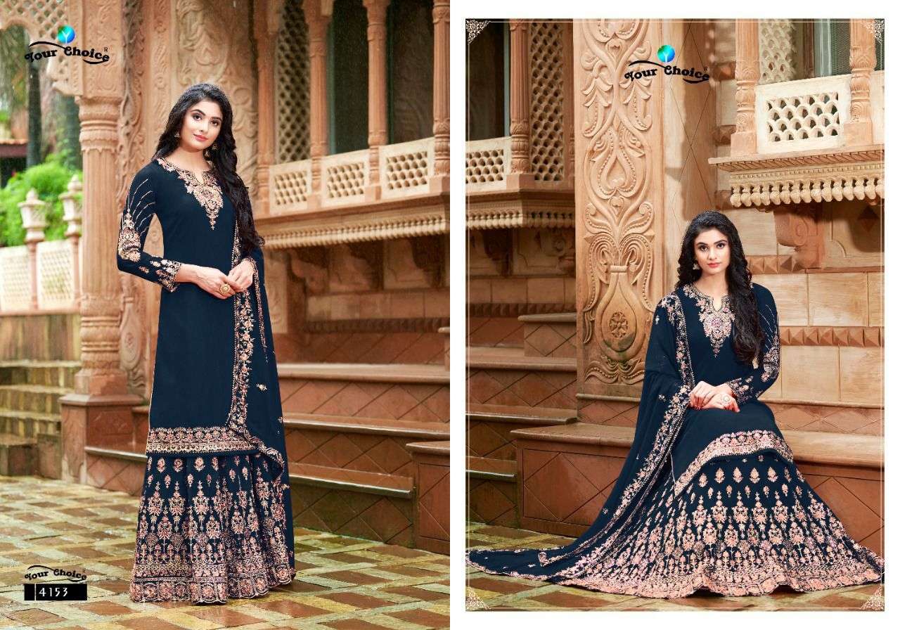 YOUR CHOICE PRESENTS GLORY BLOOMING GEORGETTE EMBROIDERY WHOLESALE SALWAR KAMEEZ