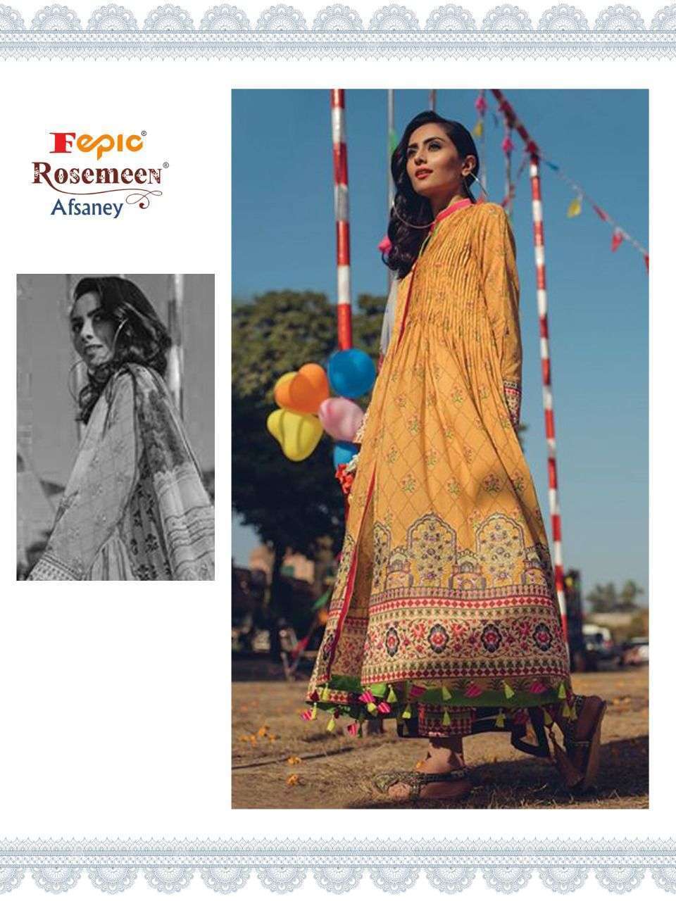 FEPIC PRESENTS ROSEMEEN ADSANEY CAMBRIC COTTON PRINTED WHOLESALE PAKISTANI SUITS