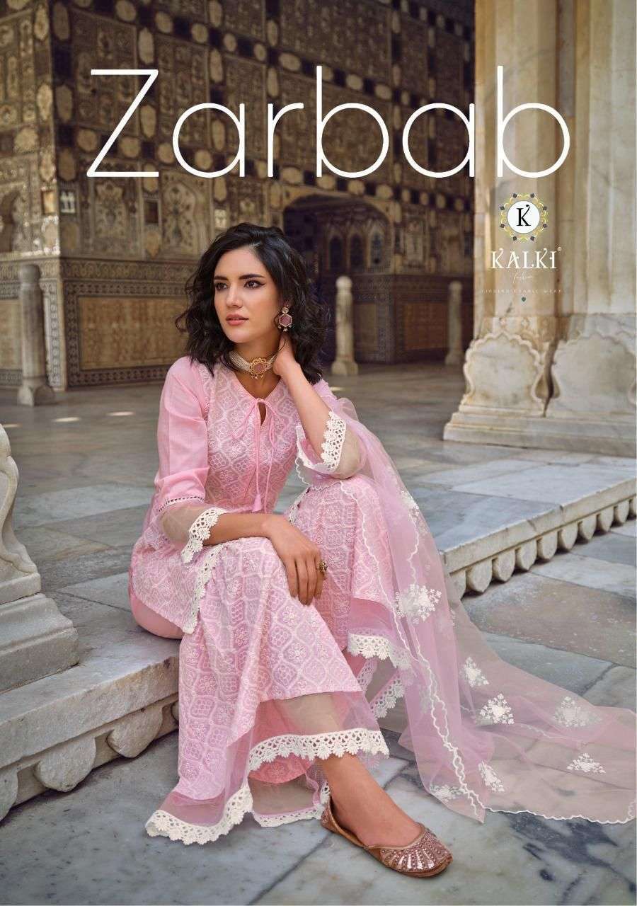 KALKI FASHION PRESENTS ZARBAB VISCOSE WITH FANCY WORK WHOLESALE READYMADE COLLECTION