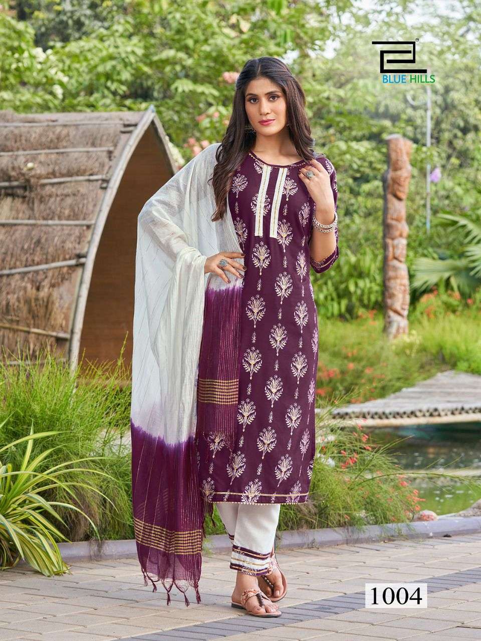 BLUE HILLS PRESENTS LOCKUP 1 HEAVY RAYON FOIL PRINT WHOLESALE READYMADE COLLECTION