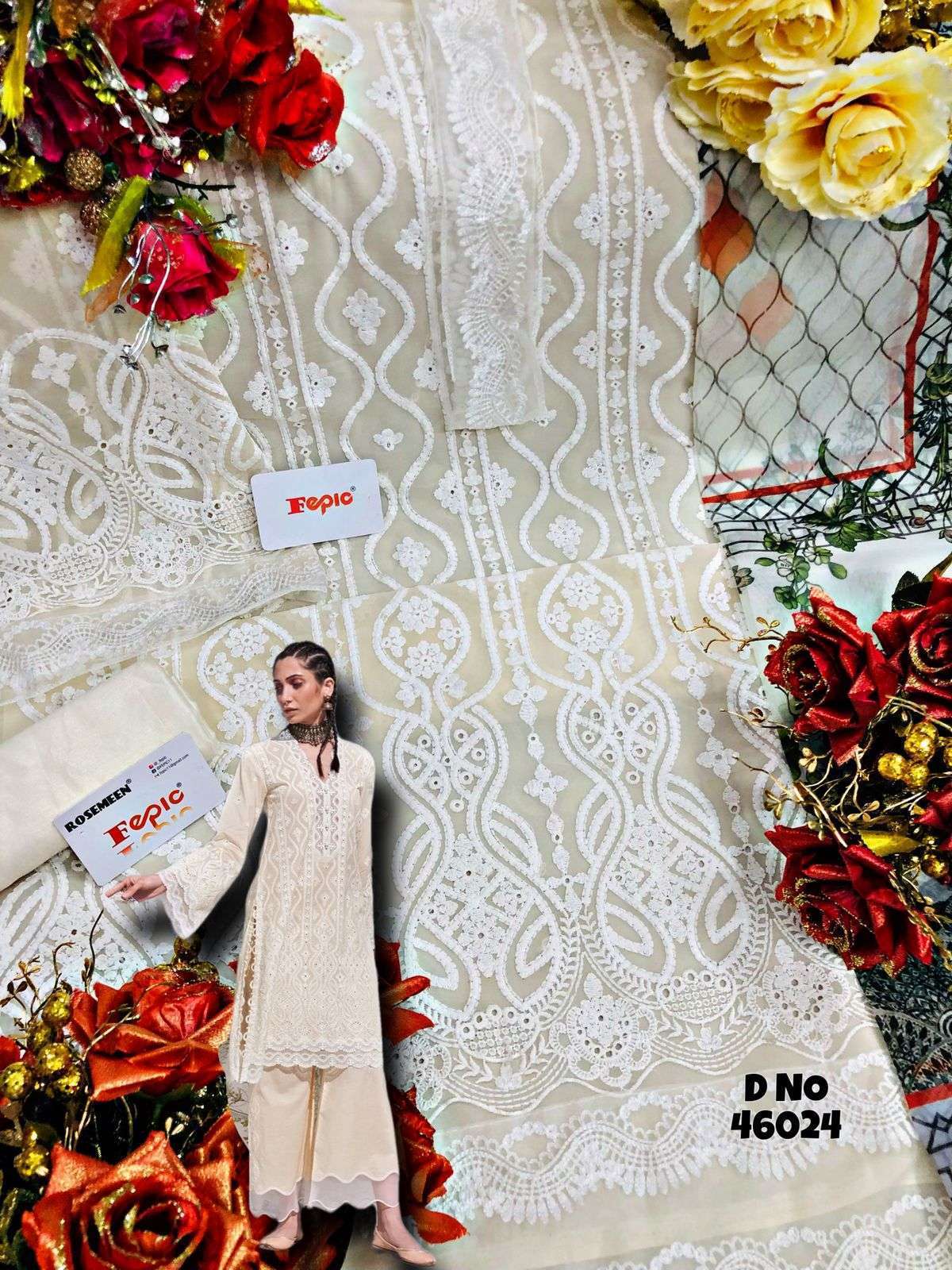FEPIC PRESENTS CHIKANKARI GEORGETTE WITH EMBROIDERY WHOLESALE PAKISTANI SUIT