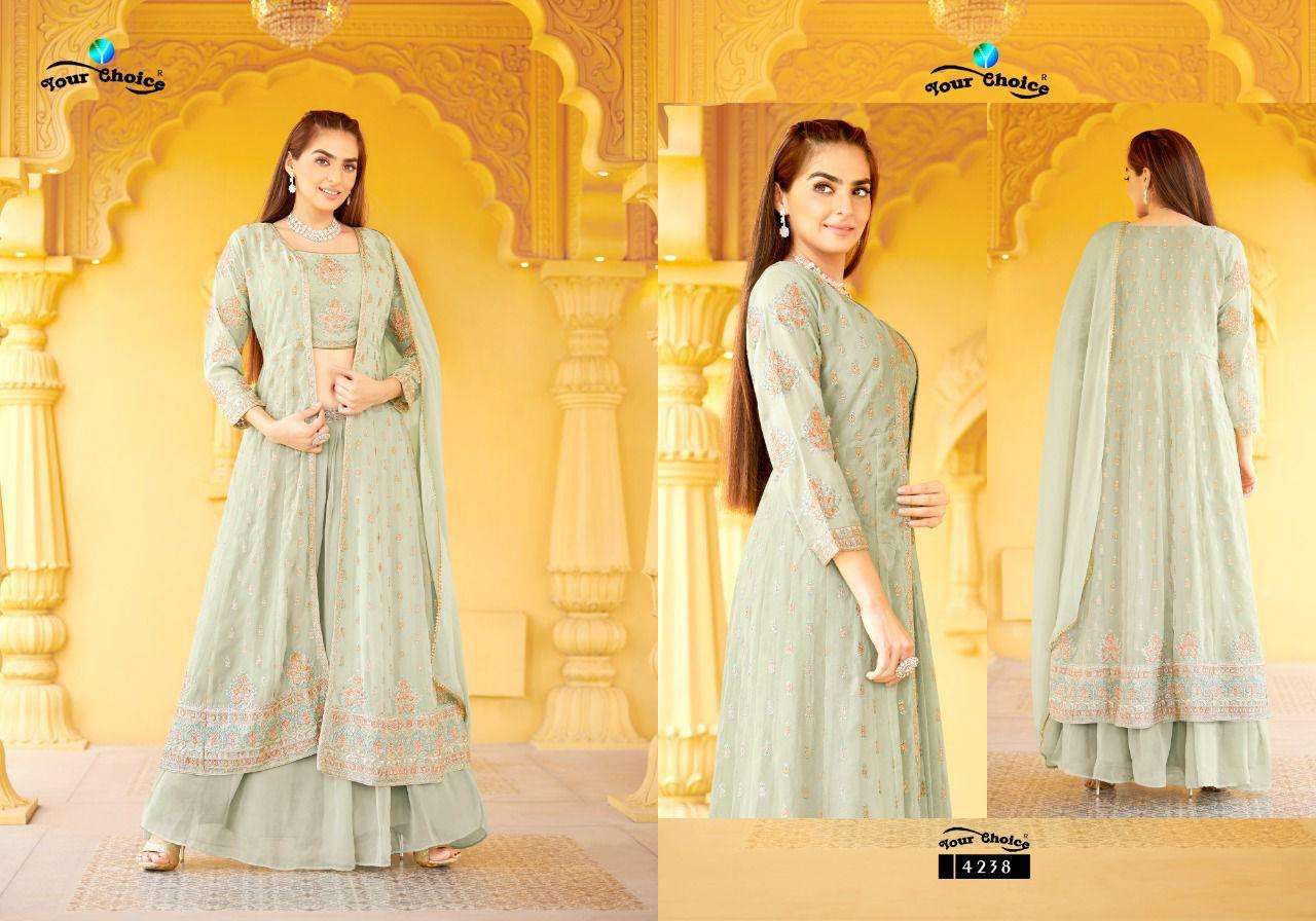 YOUR CHOICE PRESENTS GUCEE 3 BLOOMING GEORGETTE EMBROIDERY WHOLESALE SALWAR KAMEEZ