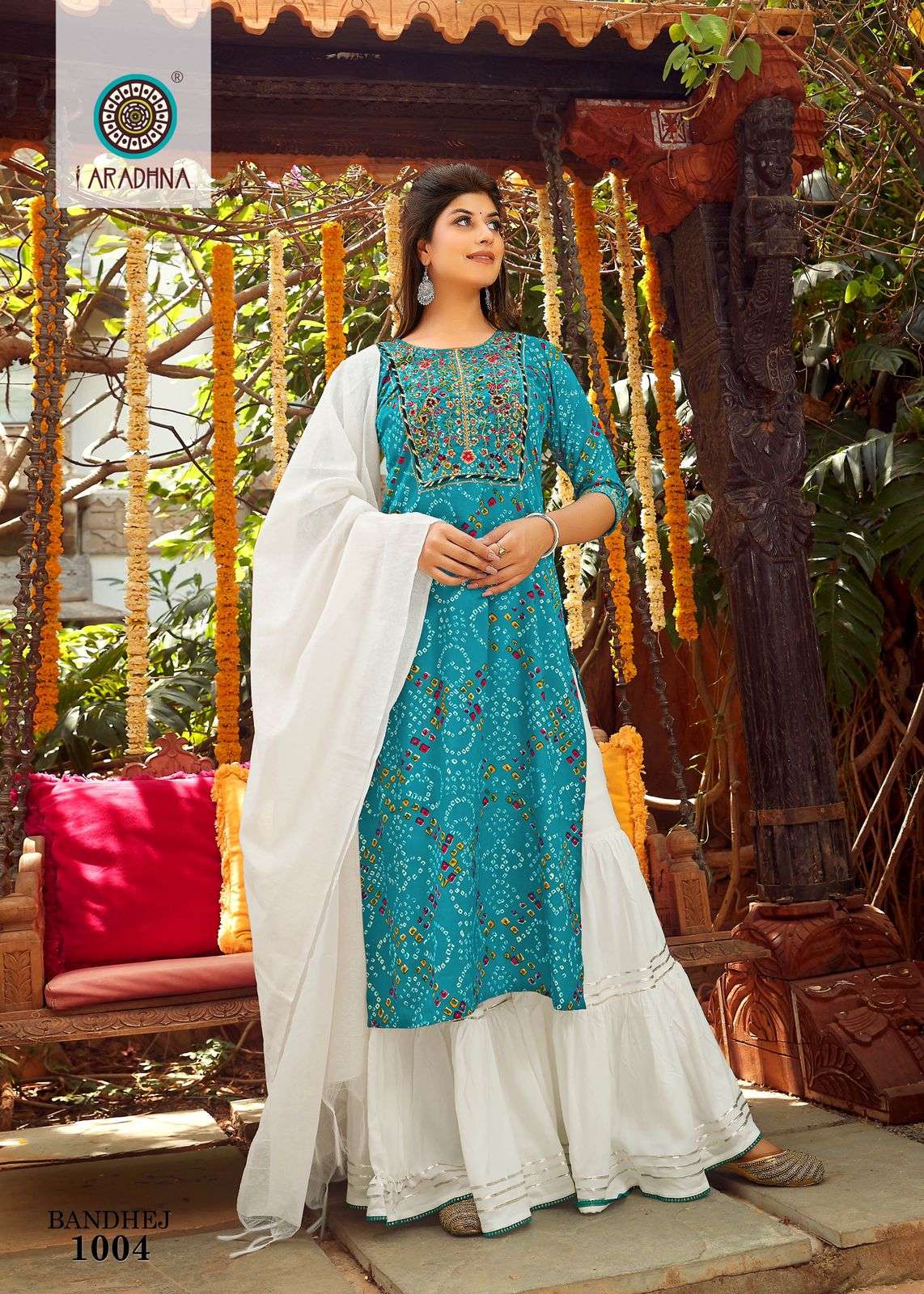 ARADHNA PRESENTS BANDHEJ 1 FESTIVE HEAVY RAYON EMBROIDERY WHOLESALE READYMADE COLLECTION