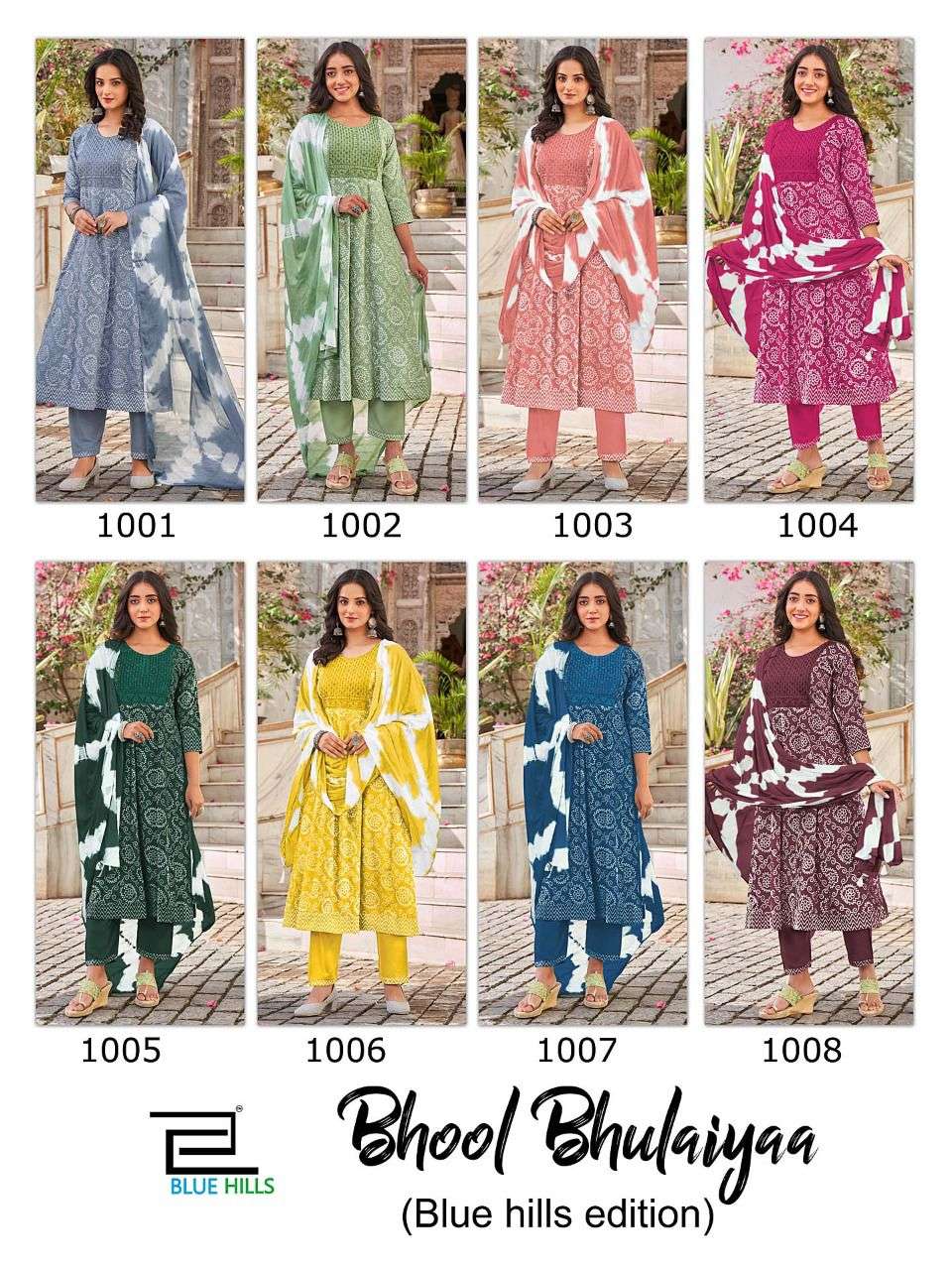 BLUE HILLS PRESENTS BHOOL BHULAIYAA PURE COTTON EMBROIDERY WHOLESALE READYMADE COLLECTION