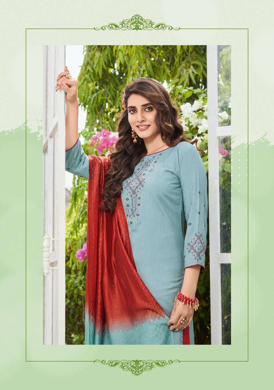 LADIES FLAVOUR PRESENTS GINNI 4 VISCOSE WEAVING EMBROIDERY WHOLESALE READYMADE COLLECTION