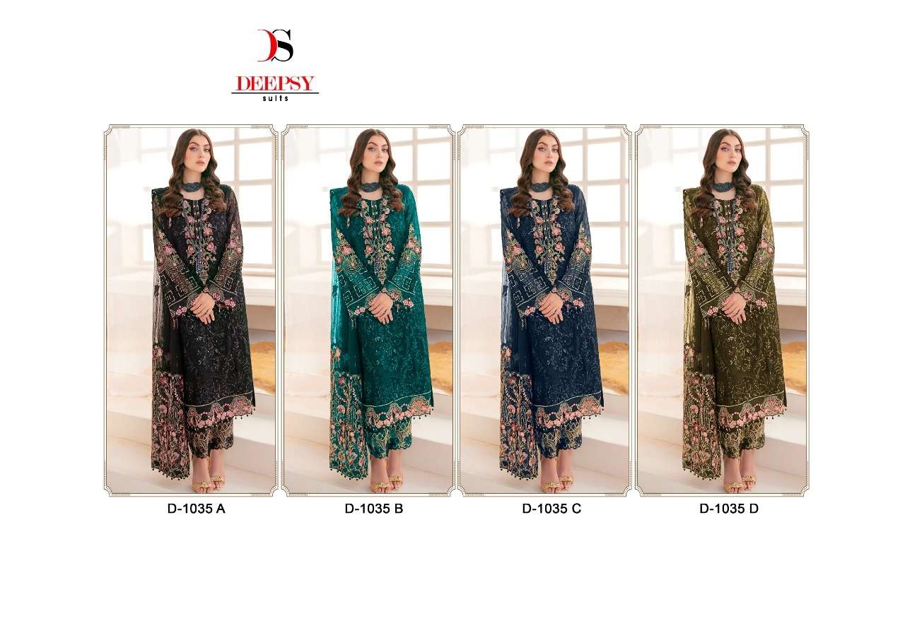 DEEPSY SUITS PRESENTS 1035 SERIERS GEORGETTE WITH EMBROIDERY WHOLESALE PAKISTANI SUIT