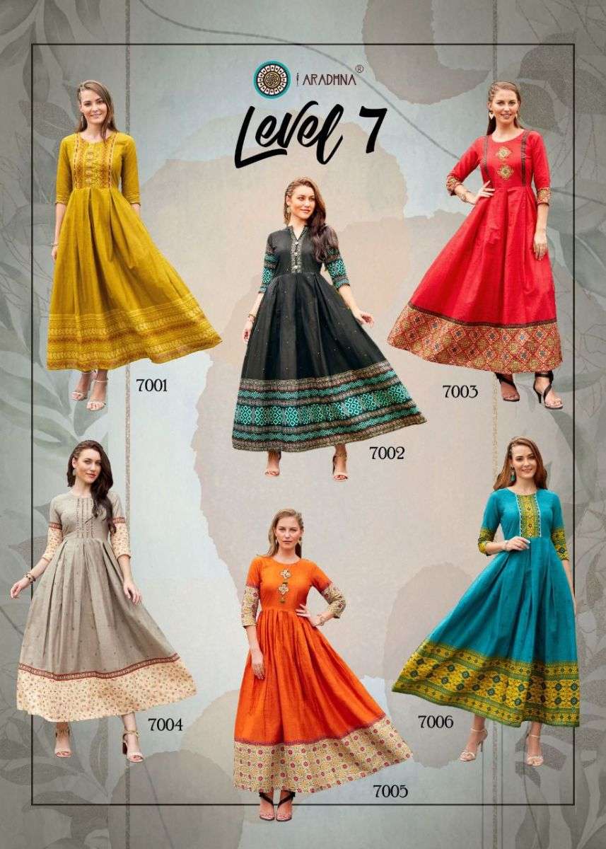 ARADHNA FASHION PRESENTS LEVAL 7 PURE COTTON WITH WORK WHOLESALE GOWN