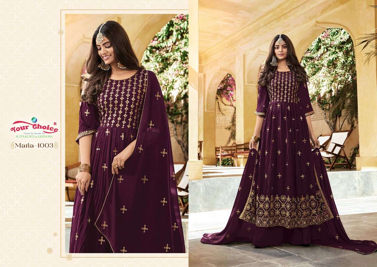 YOUR CHOICE PRESENTS MARIA NYRA GEORGETTE EMBROIDERY WHOLESALE SALWAR KAMEEZ