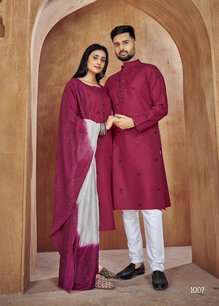 BANWERY FASHION PRESENTS COUPLE VOL 2 COTTON WITH EMBROIDERY WHOLESALE READYMADE COLLECTION