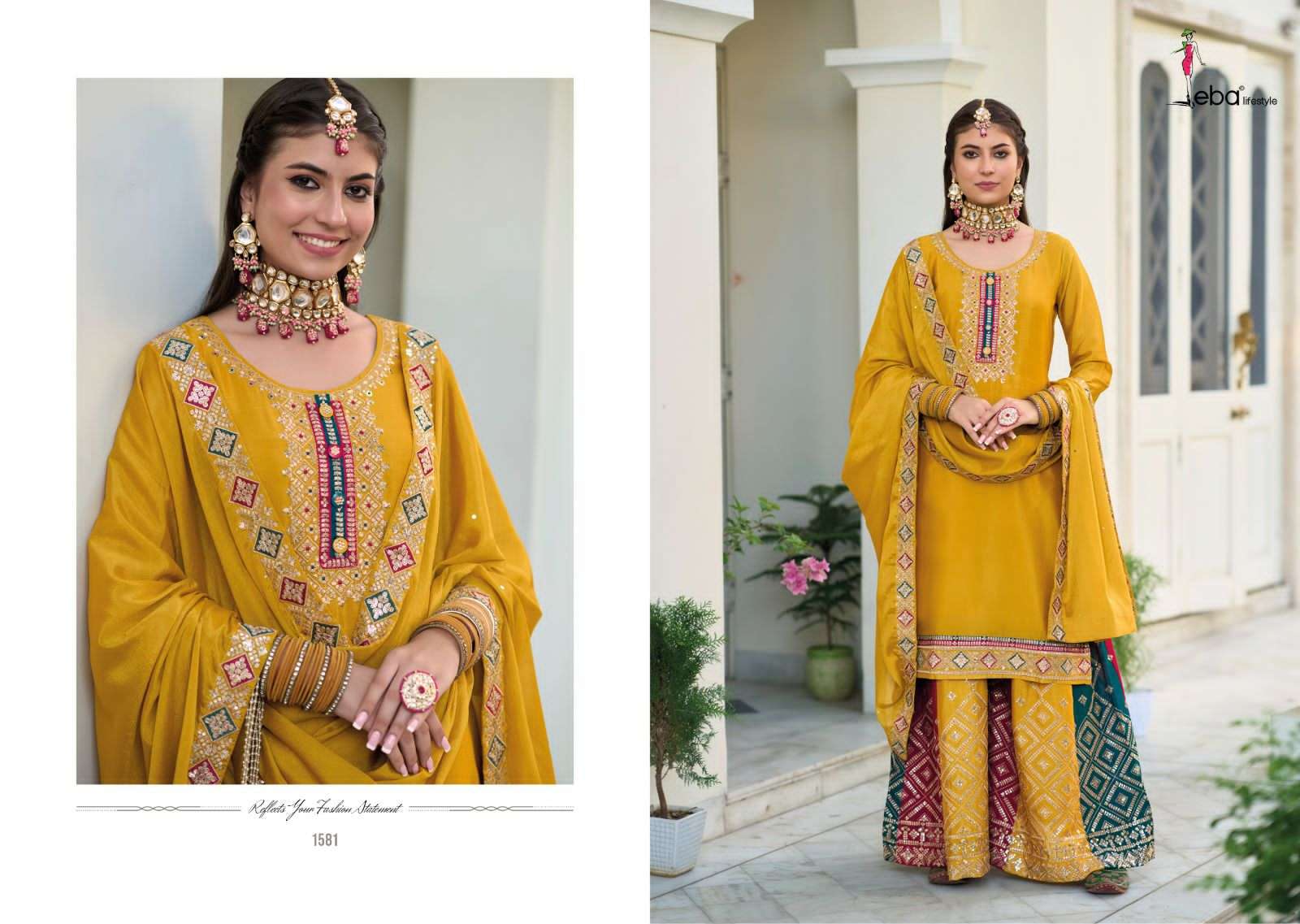 EBA LIFESTYLE PRESENTS SAFROON VOL 3 CHINON WITH EMBROIDERY WHOLESALE SALWAR KAMEEZ