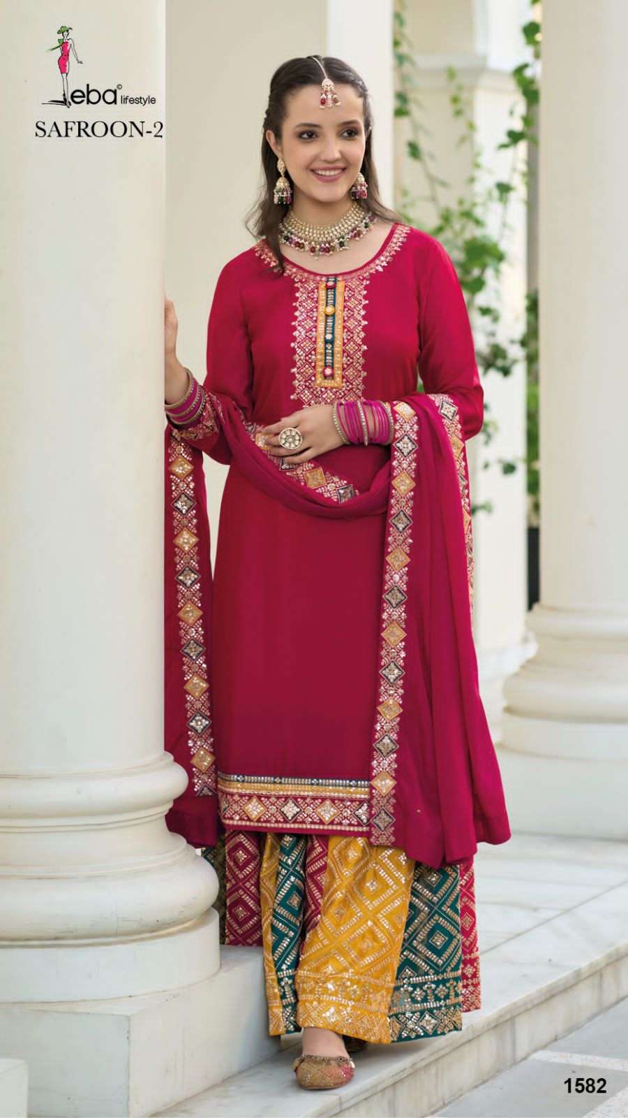 EBA LIFESTYLE PRESENTS SAFROON VOL 3 CHINON WITH EMBROIDERY WHOLESALE SALWAR KAMEEZ