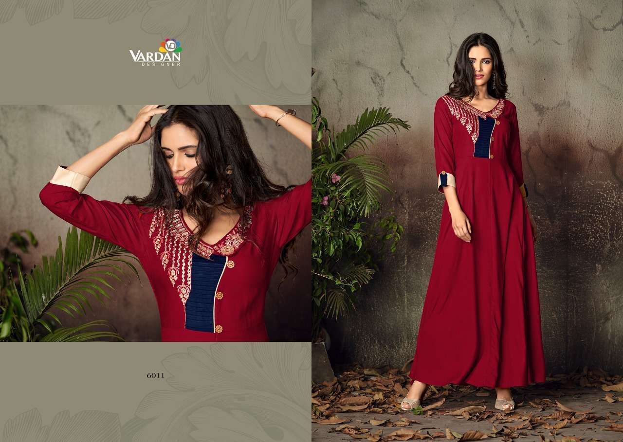 VARDAN DESIGNER PRESENTS GULNAZ VOL 2 HEAVY RAYON WITH EMBROIDERY WHOLESALE GOWN